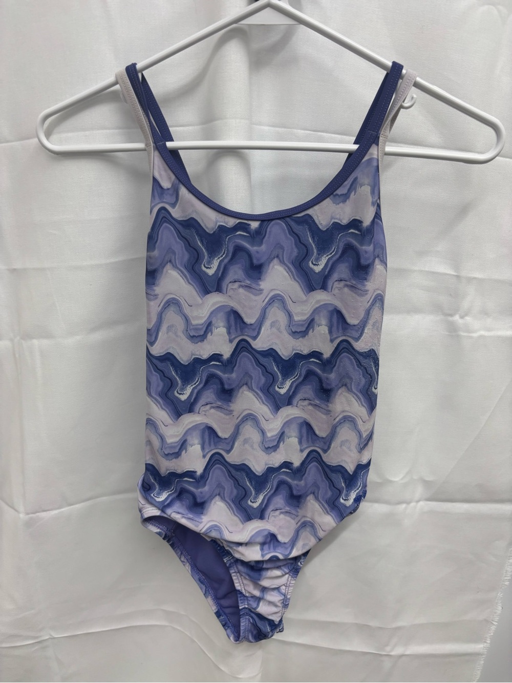 Under Armor Girls' Purple Wave Print One-Piece Swimsuit
